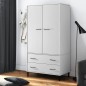 vidaXL Kleiderschrank OSLO Metallbeine Weiß 90x55x172,5 cm Massivholz vidaXL Kleiderschrank OSLO Metallbeine Weiß 90x55x172,5 cm Massivholz