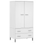 vidaXL Kleiderschrank OSLO Metallbeine Weiß 90x55x172,5 cm Massivholz vidaXL Kleiderschrank OSLO Metallbeine Weiß 90x55x172,5 cm Massivholz