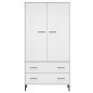 vidaXL Kleiderschrank OSLO Metallbeine Weiß 90x55x172,5 cm Massivholz vidaXL Kleiderschrank OSLO Metallbeine Weiß 90x55x172,5 cm Massivholz