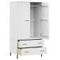 vidaXL Kleiderschrank OSLO Metallbeine Weiß 90x55x172,5 cm Massivholz vidaXL Kleiderschrank OSLO Metallbeine Weiß 90x55x172,5 cm Massivholz