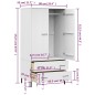 vidaXL Kleiderschrank OSLO Metallbeine Weiß 90x55x172,5 cm Massivholz vidaXL Kleiderschrank OSLO Metallbeine Weiß 90x55x172,5 cm Massivholz