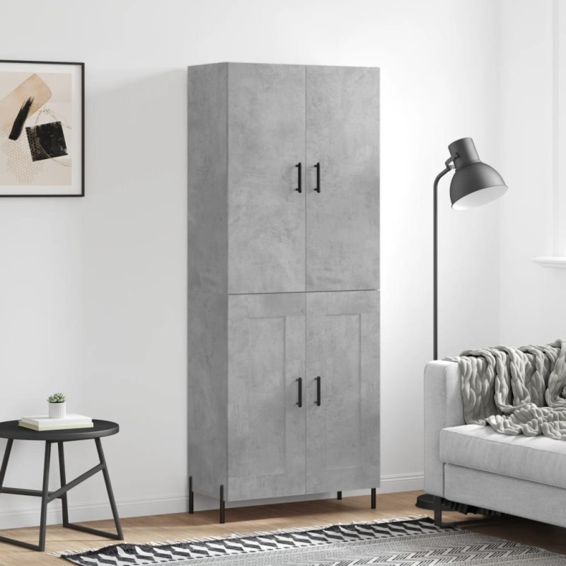 Highboard Betongrau 69,5x34x180 cm Holzwerkstoff Highboard Betongrau 69,5x34x180 cm Holzwerkstoff
