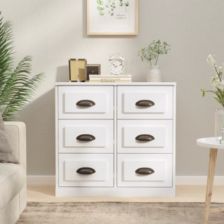 vidaXL Sideboard Hochglanz-Weiß 70x35,5x67,5 cm Holzwerkstoff