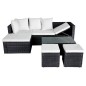4-tlg. Garten-Lounge-Set mit Auflagen Poly Rattan Schwarz 4-tlg. Garten-Lounge-Set mit Auflagen Poly Rattan Schwarz