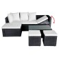 4-tlg. Garten-Lounge-Set mit Auflagen Poly Rattan Schwarz 4-tlg. Garten-Lounge-Set mit Auflagen Poly Rattan Schwarz