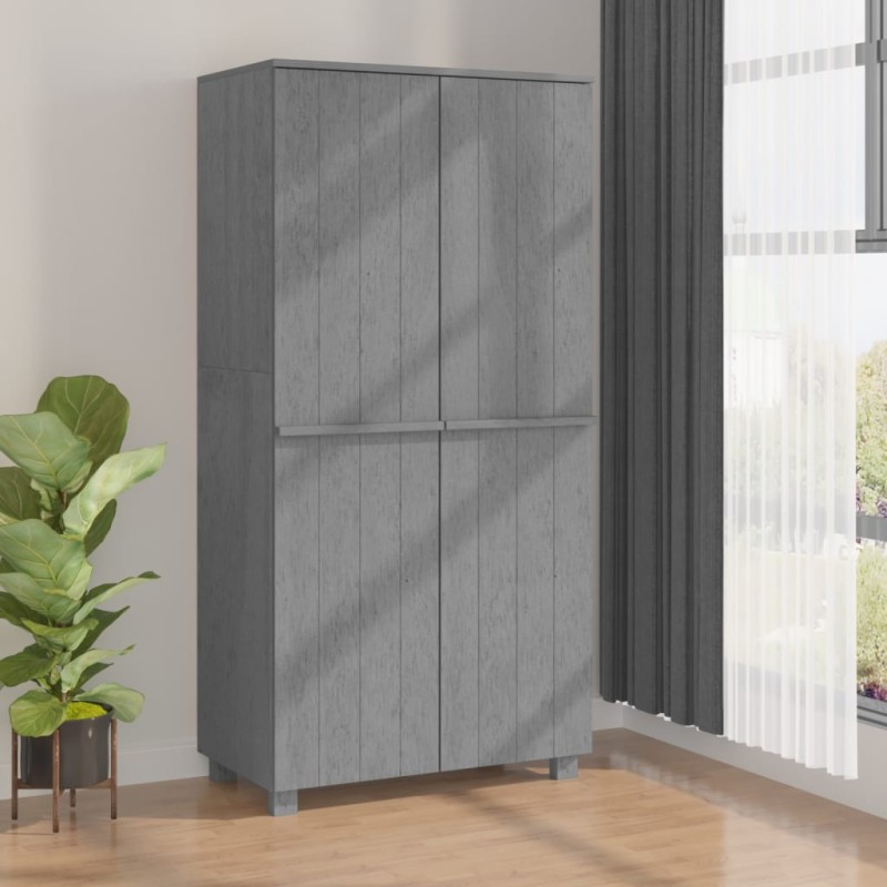 vidaXL Kleiderschrank HAMAR Dunkelgrau 89x50x180 cm Massivholz Kiefer vidaXL Kleiderschrank HAMAR Dunkelgrau 89x50x180 cm Massivholz Kiefer