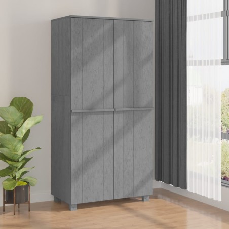vidaXL Kleiderschrank HAMAR Dunkelgrau 89x50x180 cm Massivholz Kiefer