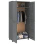 vidaXL Kleiderschrank HAMAR Dunkelgrau 89x50x180 cm Massivholz Kiefer vidaXL Kleiderschrank HAMAR Dunkelgrau 89x50x180 cm Massivholz Kiefer
