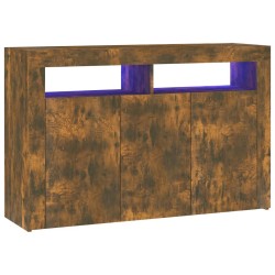 vidaXL Sideboard mit LED-Beleuchtung Räuchereiche 115,5x30x75 cm