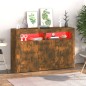 vidaXL Sideboard mit LED-Beleuchtung Räuchereiche 115,5x30x75 cm vidaXL Sideboard mit LED-Beleuchtung Räuchereiche 115,5x30x75 cm