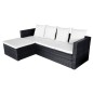 4-tlg. Garten-Lounge-Set mit Auflagen Poly Rattan Schwarz 4-tlg. Garten-Lounge-Set mit Auflagen Poly Rattan Schwarz