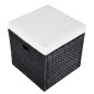 4-tlg. Garten-Lounge-Set mit Auflagen Poly Rattan Schwarz 4-tlg. Garten-Lounge-Set mit Auflagen Poly Rattan Schwarz