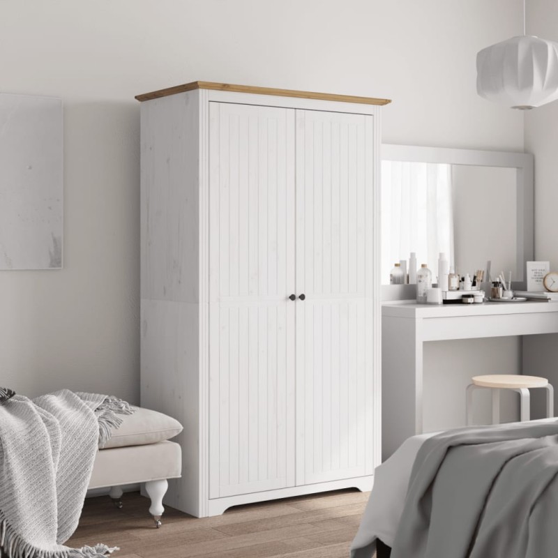 vidaXL Kleiderschrank BODO Weiß und Braun 99x53,5x173 cm Kiefernholz vidaXL Kleiderschrank BODO Weiß und Braun 99x53,5x173 cm Kiefernholz