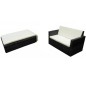vidaXL 2-tlg. Garten-Lounge-Set mit Auflagen Poly Rattan Schwarz vidaXL 2-tlg. Garten-Lounge-Set mit Auflagen Poly Rattan Schwarz