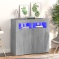 vidaXL Sideboard mit LED-Beleuchtung Grau Sonoma 80x35x75 cm vidaXL Sideboard mit LED-Beleuchtung Grau Sonoma 80x35x75 cm
