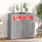 vidaXL Sideboard mit LED-Beleuchtung Grau Sonoma 80x35x75 cm vidaXL Sideboard mit LED-Beleuchtung Grau Sonoma 80x35x75 cm