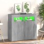 vidaXL Sideboard mit LED-Beleuchtung Grau Sonoma 80x35x75 cm vidaXL Sideboard mit LED-Beleuchtung Grau Sonoma 80x35x75 cm