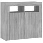 vidaXL Sideboard mit LED-Beleuchtung Grau Sonoma 80x35x75 cm vidaXL Sideboard mit LED-Beleuchtung Grau Sonoma 80x35x75 cm