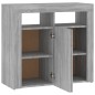 vidaXL Sideboard mit LED-Beleuchtung Grau Sonoma 80x35x75 cm vidaXL Sideboard mit LED-Beleuchtung Grau Sonoma 80x35x75 cm