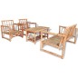 vidaXL 4-tlg. Garten-Lounge-Set mit Auflagen Bambus vidaXL 4-tlg. Garten-Lounge-Set mit Auflagen Bambus
