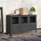 vidaXL Industrial Sideboard Anthrazit 105x35x62 cm Metall und Glas vidaXL Industrial Sideboard Anthrazit 105x35x62 cm Metall und Glas