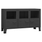 vidaXL Industrial Sideboard Anthrazit 105x35x62 cm Metall und Glas vidaXL Industrial Sideboard Anthrazit 105x35x62 cm Metall und Glas