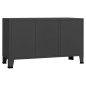 vidaXL Industrial Sideboard Anthrazit 105x35x62 cm Metall und Glas vidaXL Industrial Sideboard Anthrazit 105x35x62 cm Metall und Glas