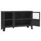 vidaXL Industrial Sideboard Anthrazit 105x35x62 cm Metall und Glas vidaXL Industrial Sideboard Anthrazit 105x35x62 cm Metall und Glas
