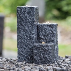 HEISSNER Terrassenbrunnen mit LED Neptun 15/25/40 cm Schwarz 