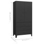 vidaXL Industrial Kleiderschrank Schwarz 90x50x180 cm Metall vidaXL Industrial Kleiderschrank Schwarz 90x50x180 cm Metall