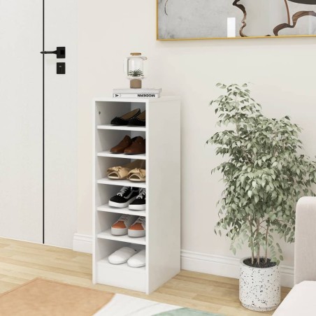 vidaXL Schuhschrank Weiß 31,5x35x90 cm Holzwerkstoff