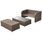 4-tlg. Garten-Lounge-Set mit Auflagen Poly Rattan Braun 4-tlg. Garten-Lounge-Set mit Auflagen Poly Rattan Braun