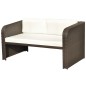 4-tlg. Garten-Lounge-Set mit Auflagen Poly Rattan Braun 4-tlg. Garten-Lounge-Set mit Auflagen Poly Rattan Braun