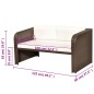 4-tlg. Garten-Lounge-Set mit Auflagen Poly Rattan Braun 4-tlg. Garten-Lounge-Set mit Auflagen Poly Rattan Braun