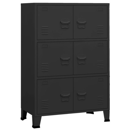 vidaXL Lagerschrank Industrial Schwarz 75x40x115 cm Metall