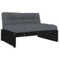 vidaXL 5-tlg. Garten-Lounge-Set mit Kissen Schwarz Massivholz vidaXL 5-tlg. Garten-Lounge-Set mit Kissen Schwarz Massivholz