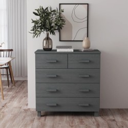 vidaXL Sideboard HAMAR Dunkelgrau 79x40x80 cm Massivholz Kiefer