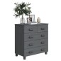vidaXL Sideboard HAMAR Dunkelgrau 79x40x80 cm Massivholz Kiefer vidaXL Sideboard HAMAR Dunkelgrau 79x40x80 cm Massivholz Kiefer