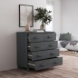 vidaXL Sideboard HAMAR Dunkelgrau 79x40x80 cm Massivholz Kiefer vidaXL Sideboard HAMAR Dunkelgrau 79x40x80 cm Massivholz Kiefer