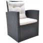 6-tlg. Garten-Essgruppe mit Auflagen Poly Rattan Schwarz 6-tlg. Garten-Essgruppe mit Auflagen Poly Rattan Schwarz