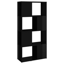 vidaXL Bücherregal Raumteiler Hochglanz-Schwarz 60x24x124,5 cm