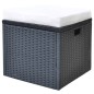 6-tlg. Garten-Essgruppe mit Auflagen Poly Rattan Schwarz 6-tlg. Garten-Essgruppe mit Auflagen Poly Rattan Schwarz