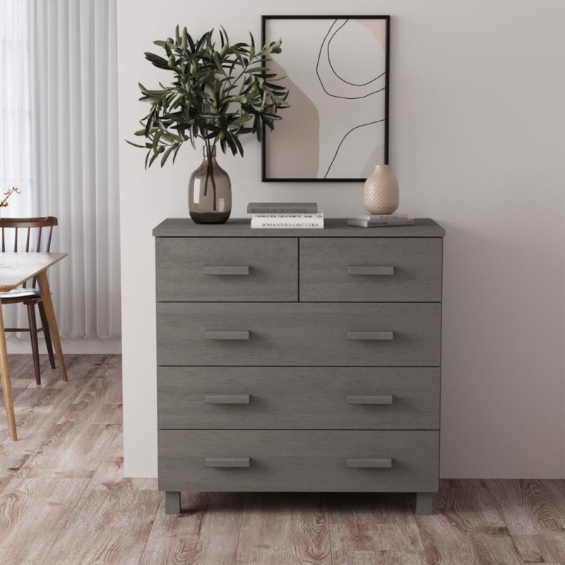 vidaXL Sideboard HAMAR Hellgrau 79x40x80 cm Massivholz Kiefer vidaXL Sideboard HAMAR Hellgrau 79x40x80 cm Massivholz Kiefer