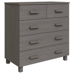 vidaXL Sideboard HAMAR Hellgrau 79x40x80 cm Massivholz Kiefer