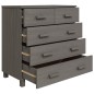vidaXL Sideboard HAMAR Hellgrau 79x40x80 cm Massivholz Kiefer vidaXL Sideboard HAMAR Hellgrau 79x40x80 cm Massivholz Kiefer