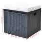 6-tlg. Garten-Essgruppe mit Auflagen Poly Rattan Schwarz 6-tlg. Garten-Essgruppe mit Auflagen Poly Rattan Schwarz
