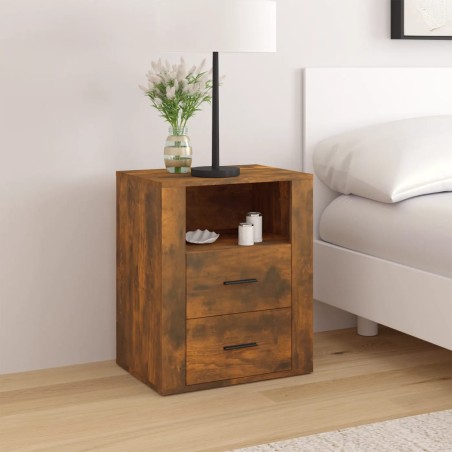 vidaXL Nachttisch Räuchereiche 50x36x60 cm Holzwerkstoff