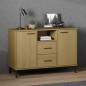 vidaXL Sideboard OSLO mit Metallbeinen Braun 113x40x77 cm Massivholz vidaXL Sideboard OSLO mit Metallbeinen Braun 113x40x77 cm Massivholz