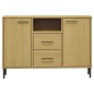 vidaXL Sideboard OSLO mit Metallbeinen Braun 113x40x77 cm Massivholz vidaXL Sideboard OSLO mit Metallbeinen Braun 113x40x77 cm Massivholz