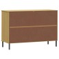 vidaXL Sideboard OSLO mit Metallbeinen Braun 113x40x77 cm Massivholz vidaXL Sideboard OSLO mit Metallbeinen Braun 113x40x77 cm Massivholz